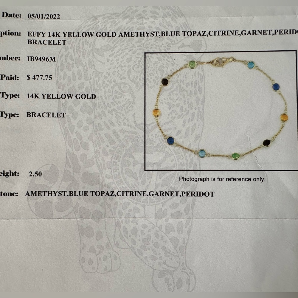 Effy Mosaic 14K Yellow Gold Multi Gemstone Bracelet, 2.5 TCW peridot citrine